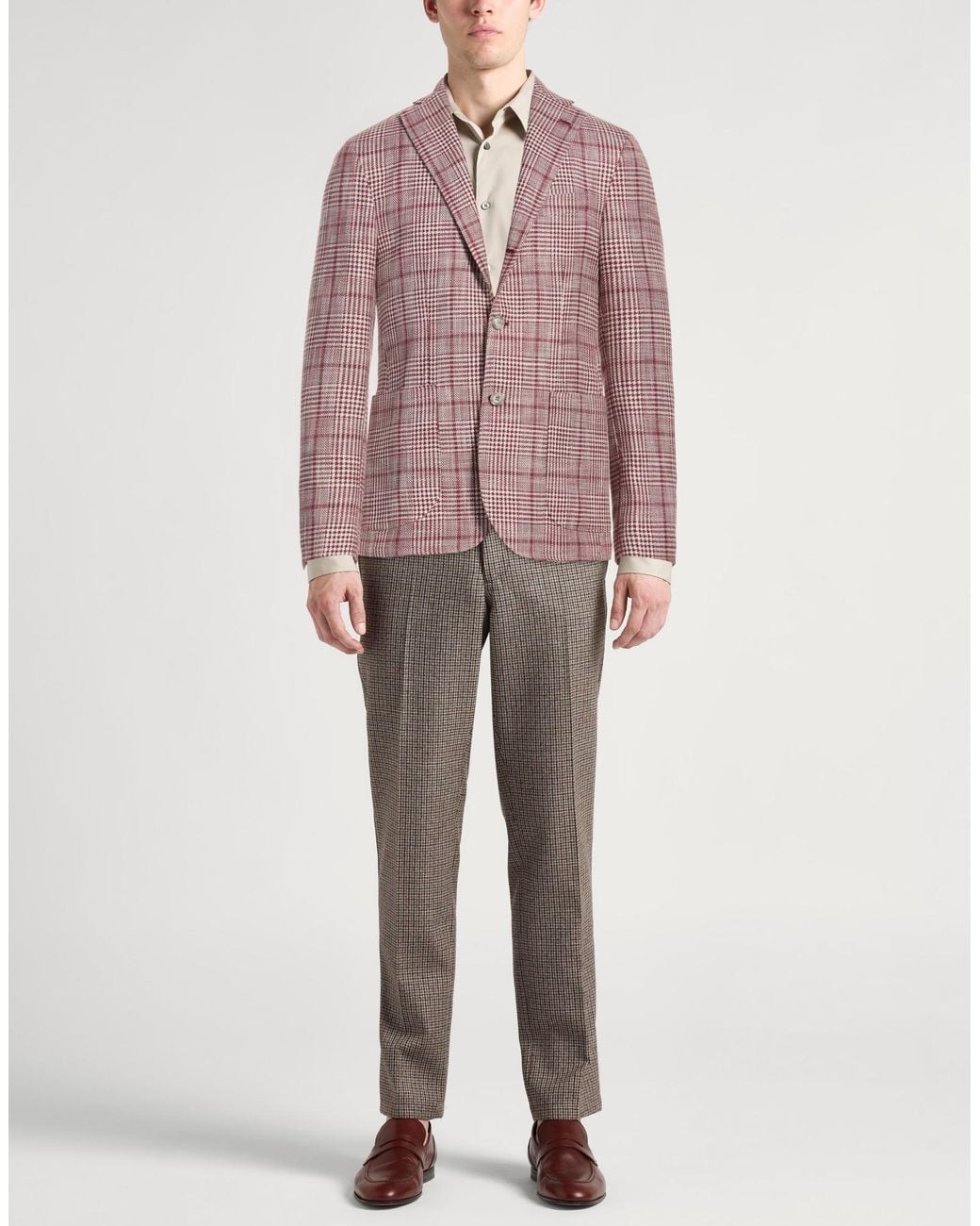 Barba Napoli Pink Burgundy Blazer Virgin Wool, Cotton, Silk, Linen for men