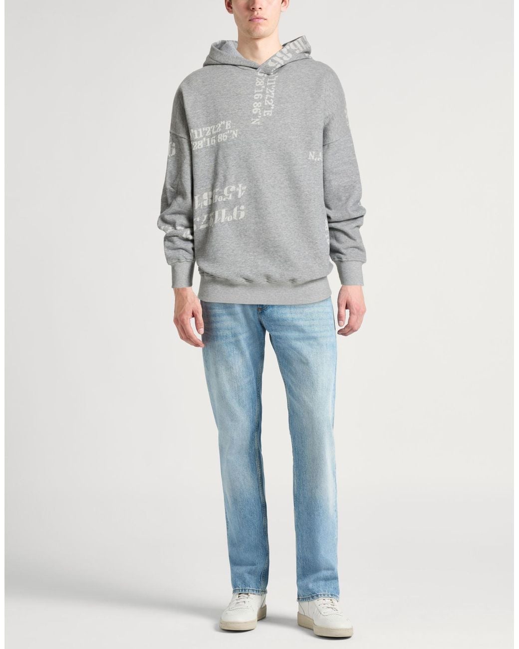 Emporio Armani Gray Light Sweatshirt Cotton, Elastane for men