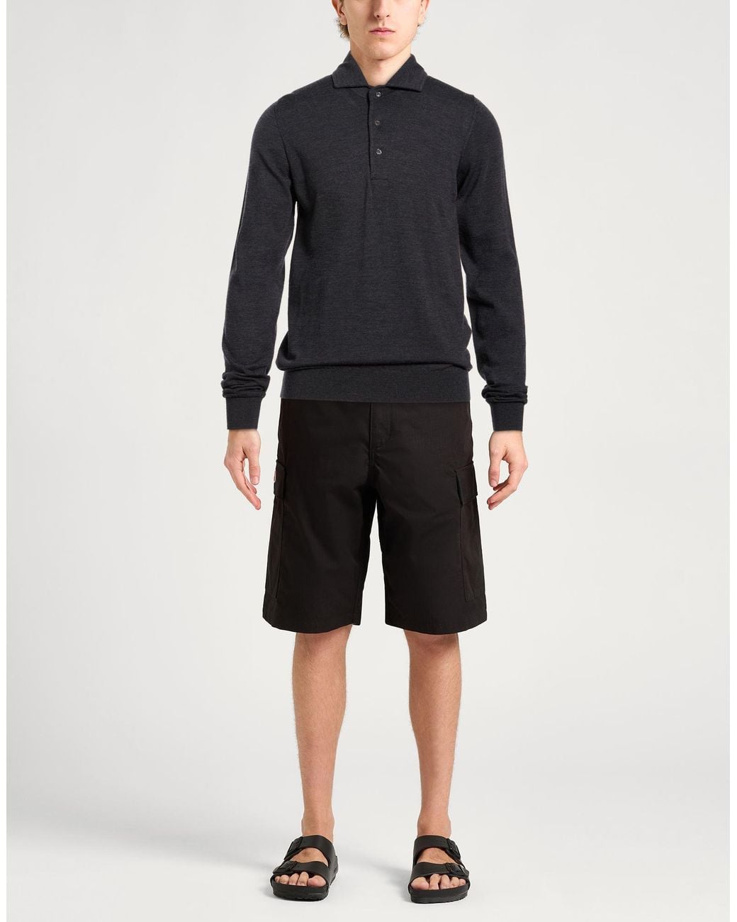 Alpha Studio Blue Charcoal Sweater Merino Wool for men