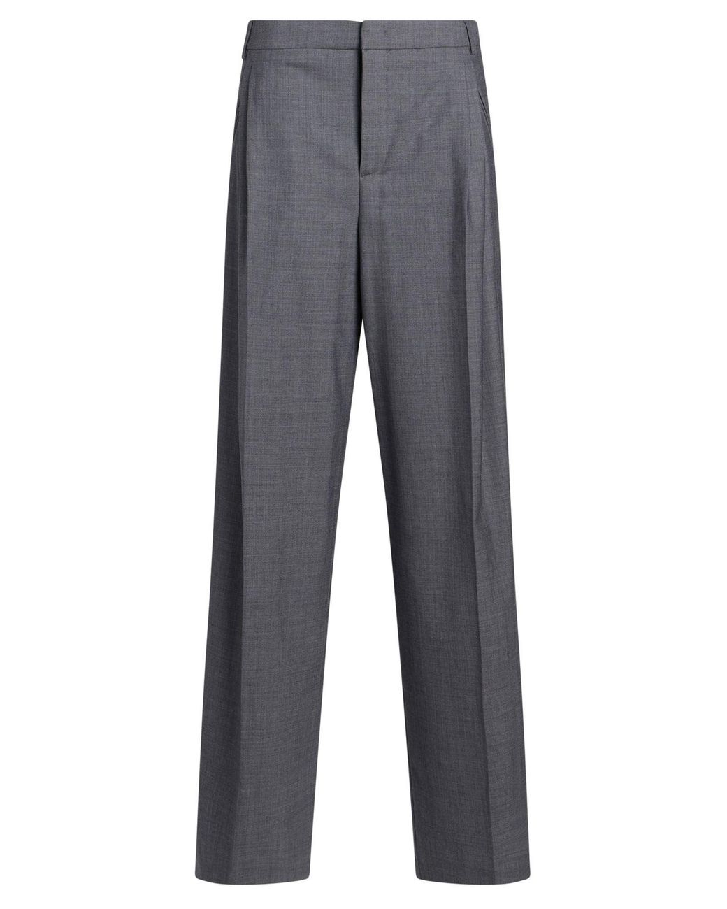 Semicouture Gray Pants Polyester, Virgin Wool, Elastane