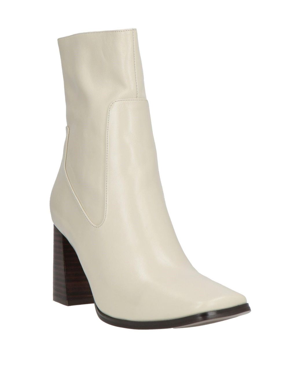 Bibi Lou White Ankle Boots Leather