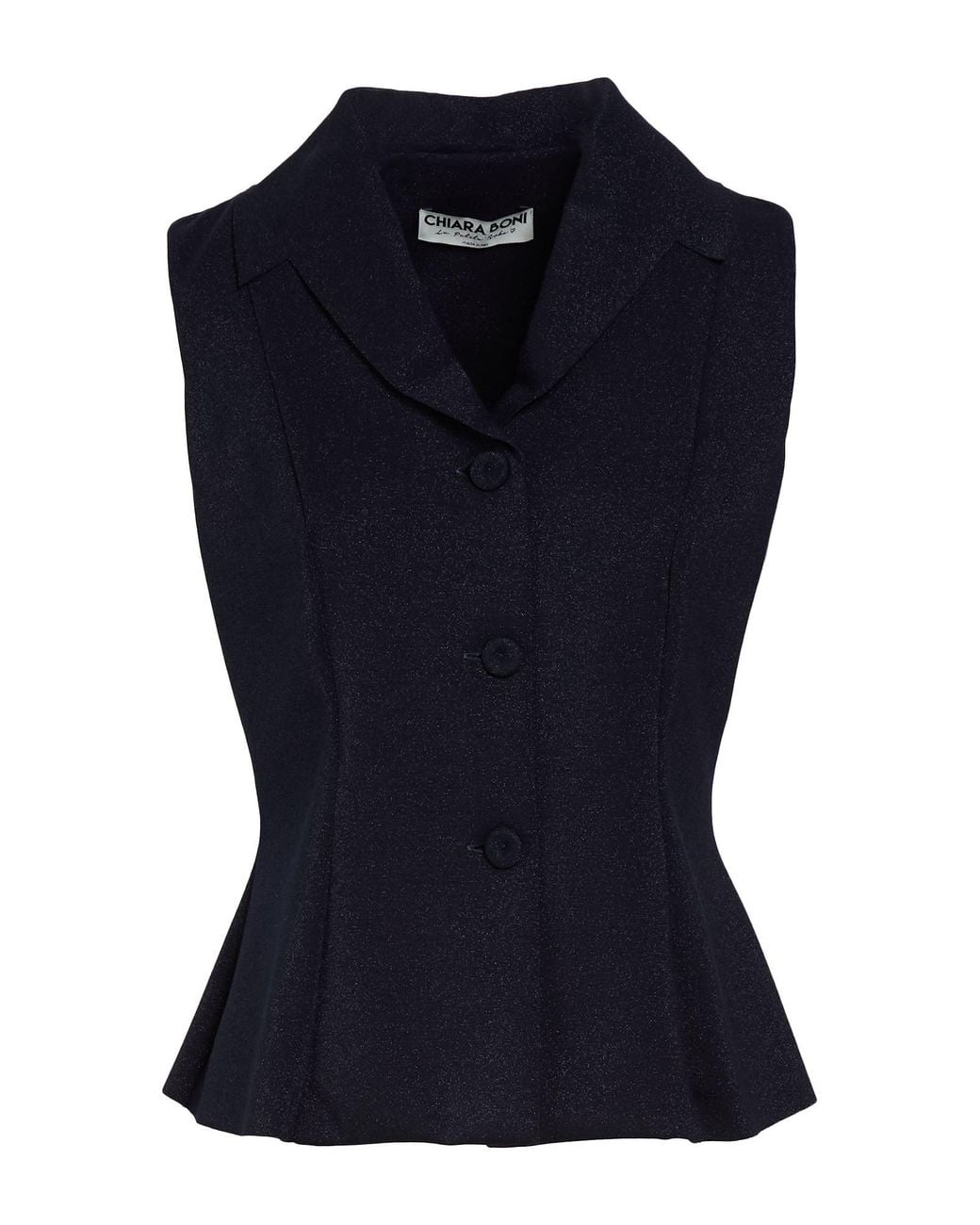 La Petite Robe Di Chiara Boni Blue Tailored Vest Polyamide, Elastane