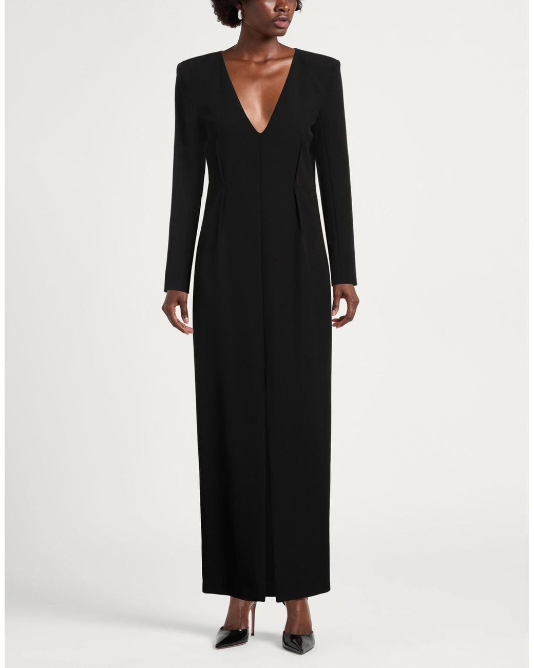 Patrizia Pepe Black Maxi Dress Polyester, Elastane