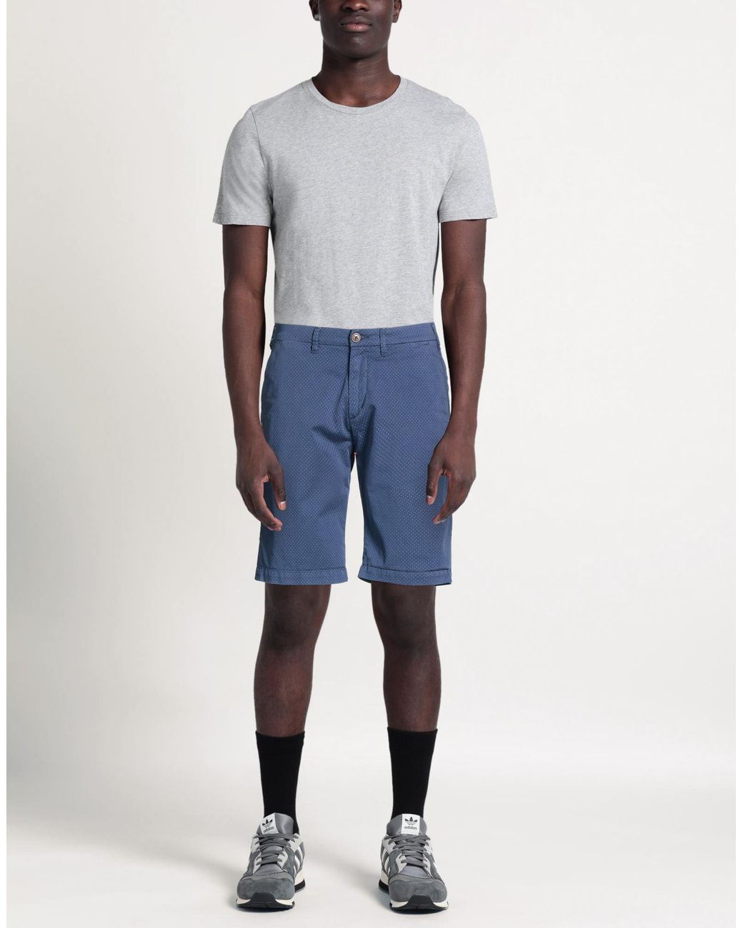 40weft Blue Shorts & Bermuda Shorts Cotton, Elastane for men