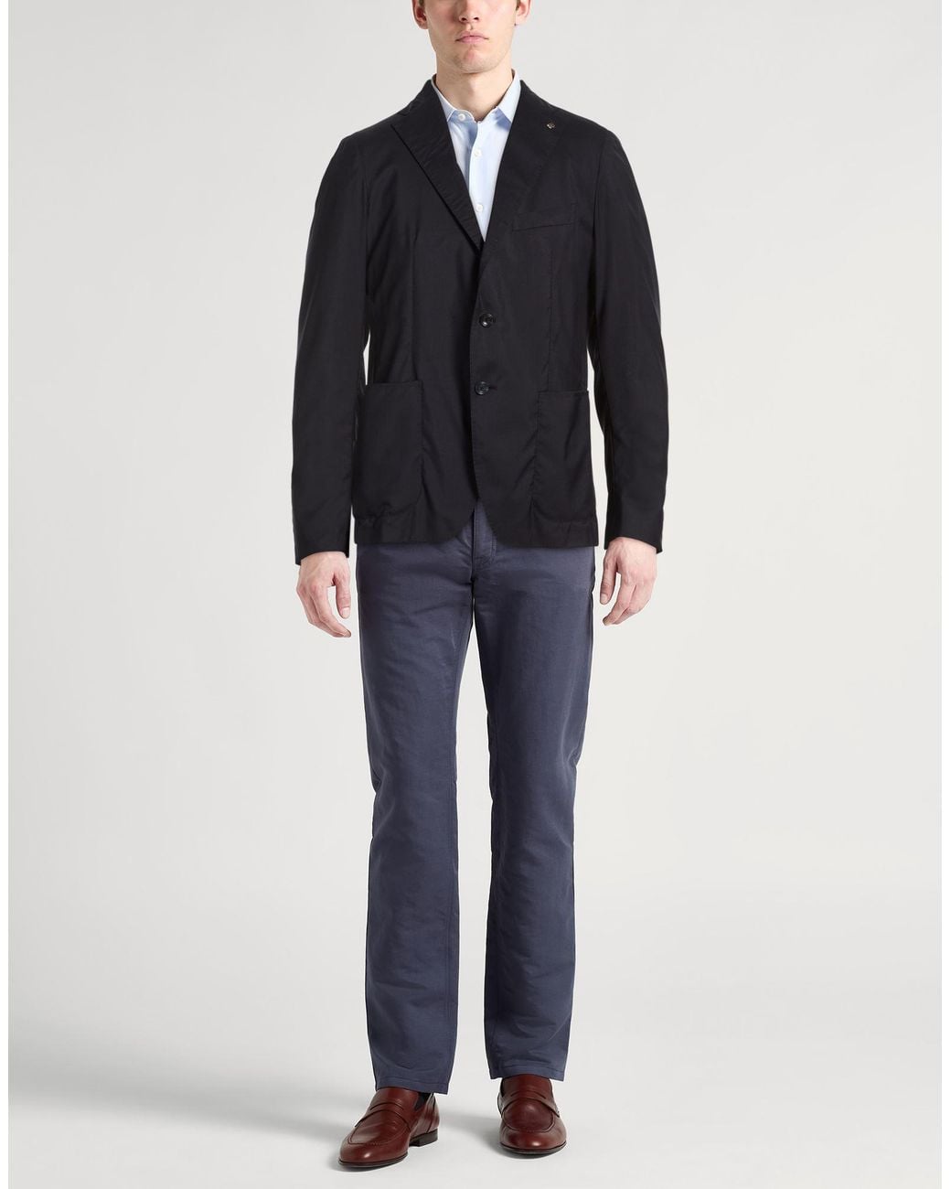Tagliatore Blue Blazer Virgin Wool, Silk for men