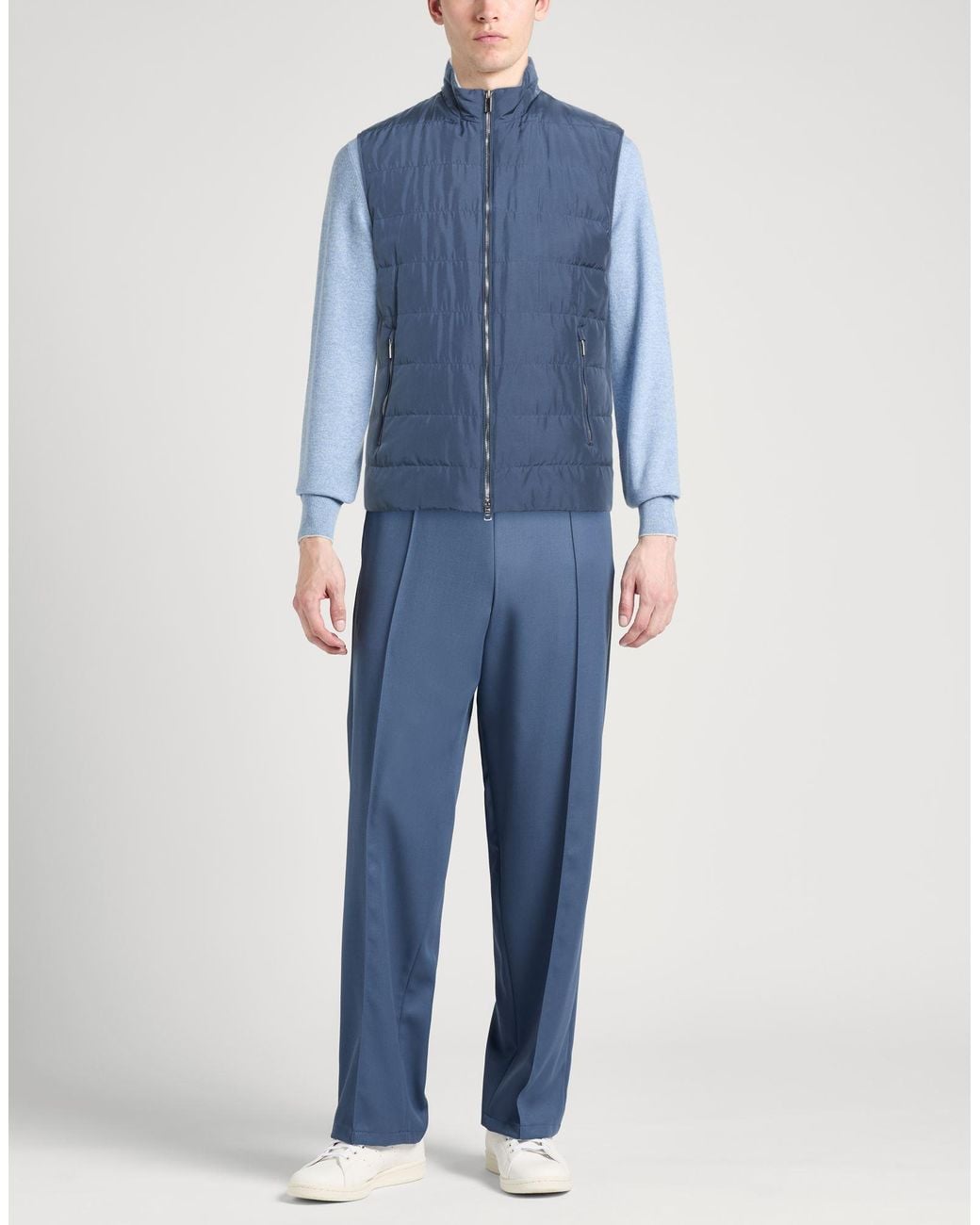 Paul & Shark Blue Vest Silk, Polyurethane for men