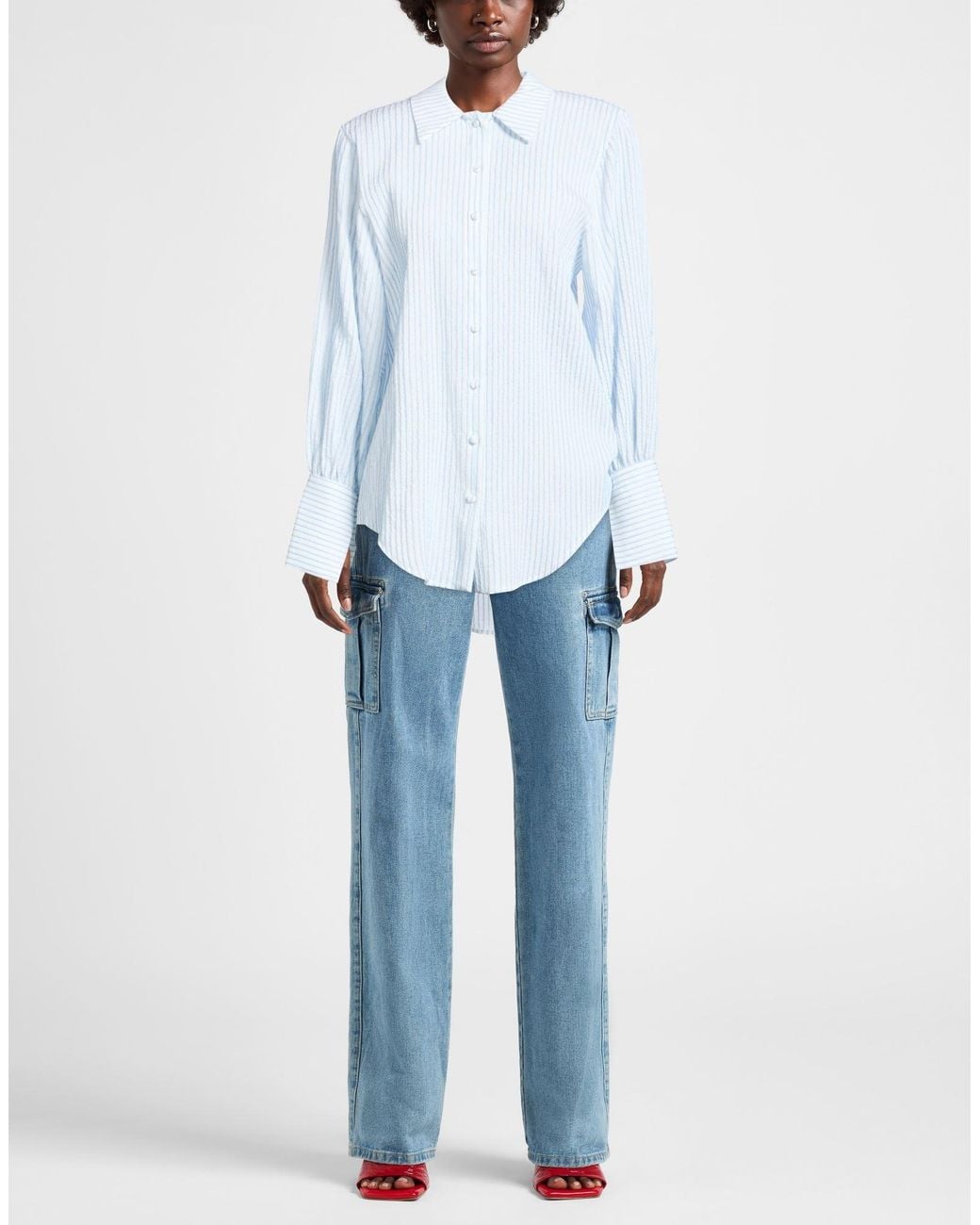 Jijil Blue Shirt Viscose, Polyamide, Cotton, Polyester