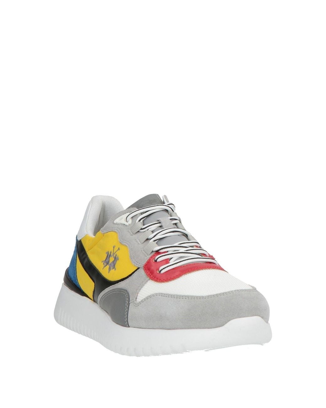 La Martina Yellow Light Sneakers Leather, Textile Fibers for men