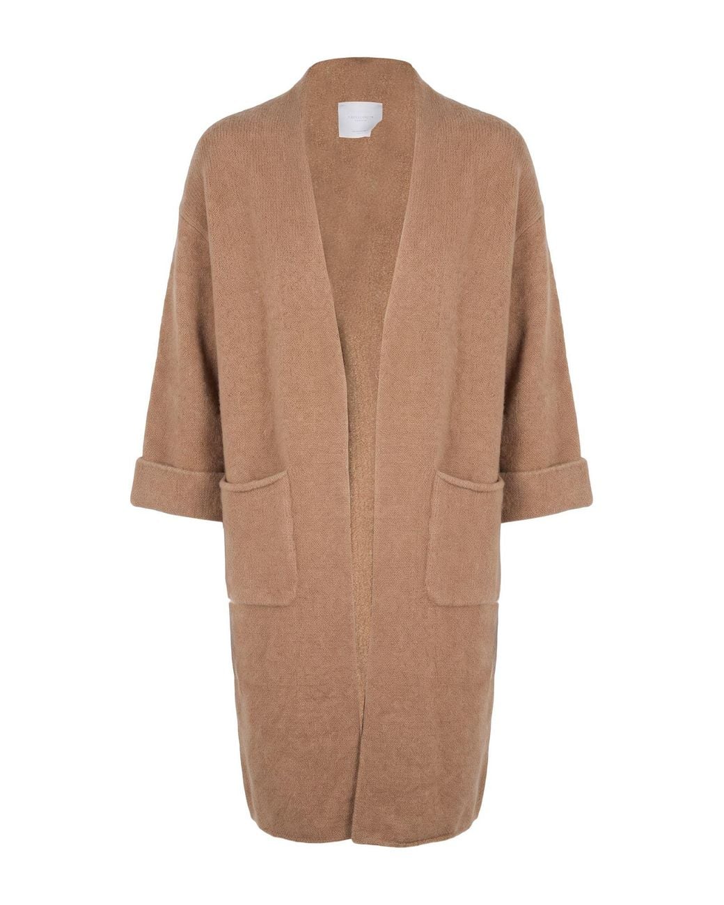 Daniele Fiesoli Brown Coat Merino Wool, Polyamide, Elastane