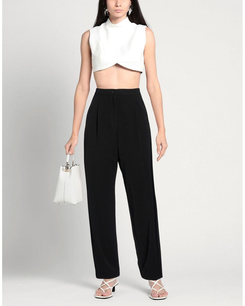 Marella Black Pants Polyester, Elastane