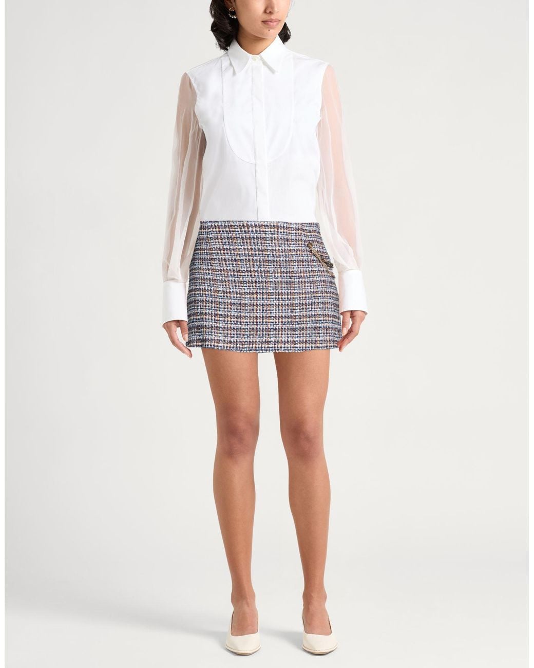 Liu Jo Gray Mini Skirt Cotton, Acrylic, Polyester, Polyamide