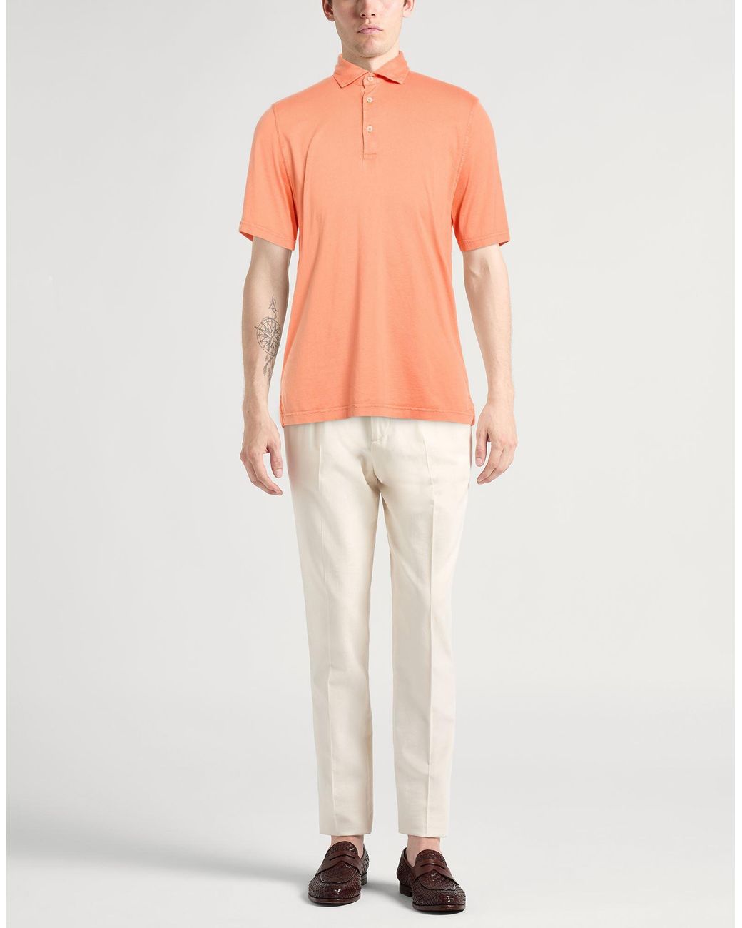 Fedeli Orange Polo Shirts for men