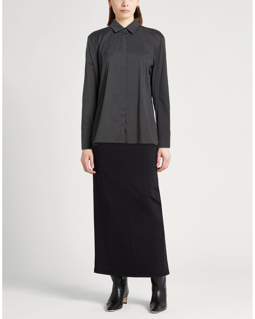 Max Mara Black Shirt Cotton, Polyamide, Elastane