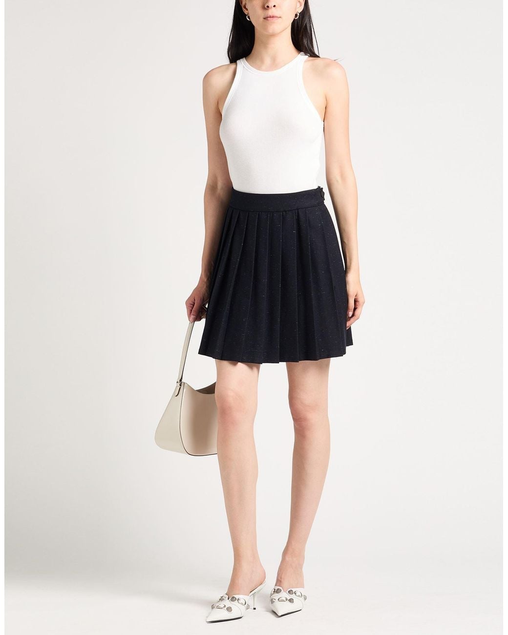 Beatrice B. Black Mini Skirt Virgin Wool, Polyester, Viscose, Elastane