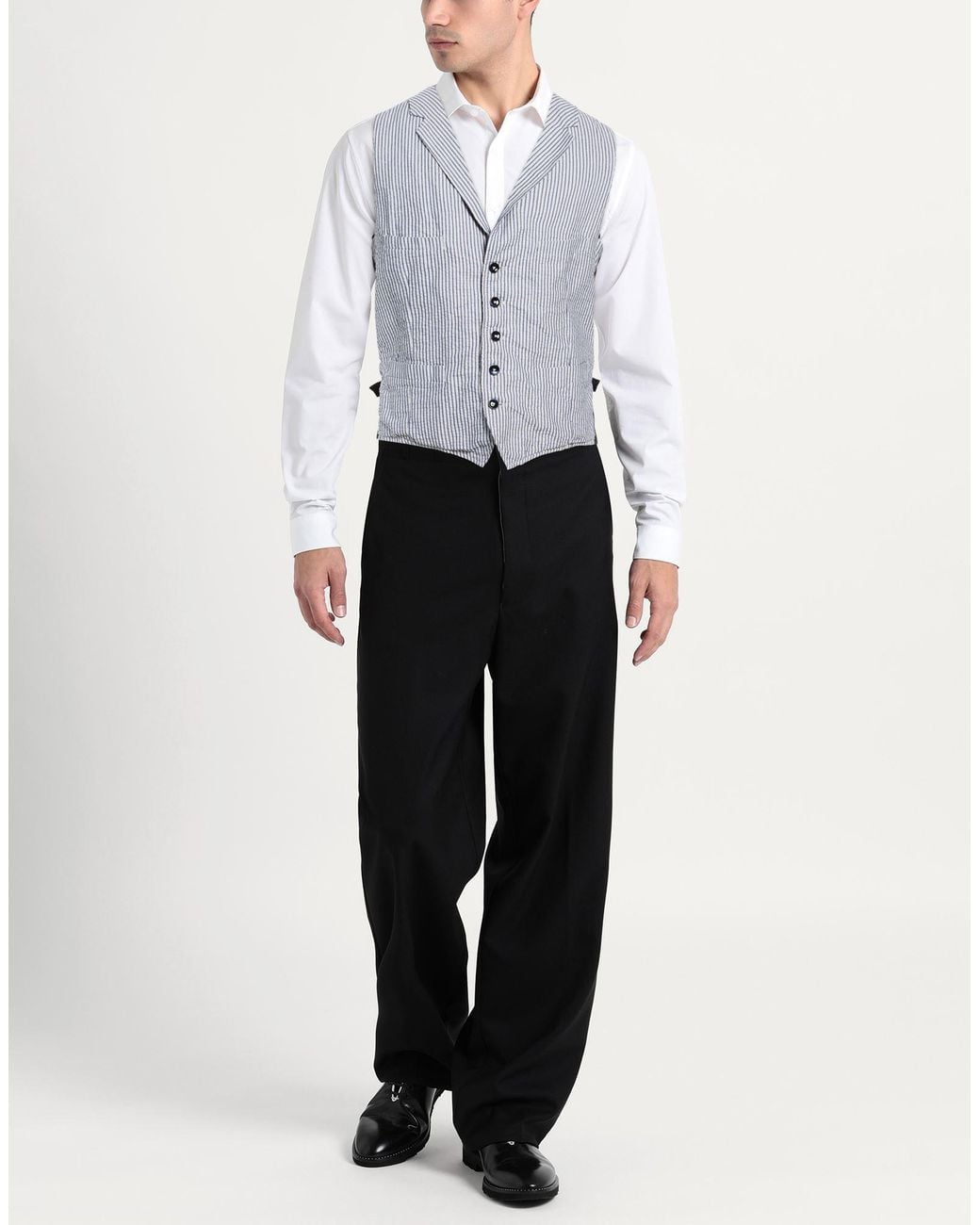 Montedoro Blue Tailored Vest Cotton, Linen for men