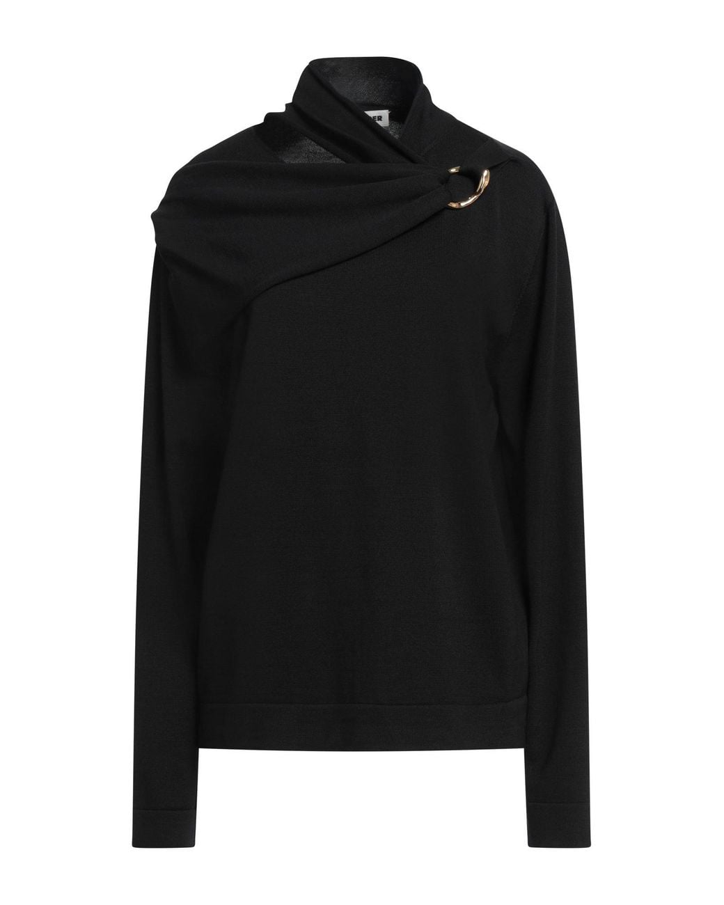 Jil Sander Black Sweater Virgin Wool