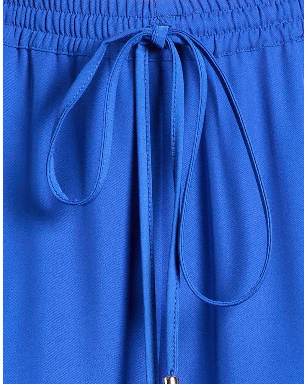 LANACAPRINA Blue Pants Polyester, Elastane