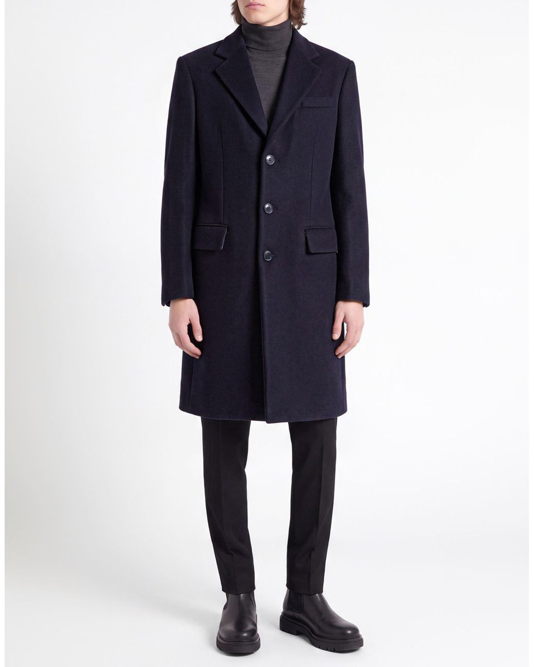 Moschino Blue Midnight Coat Virgin Wool, Polyamide for men