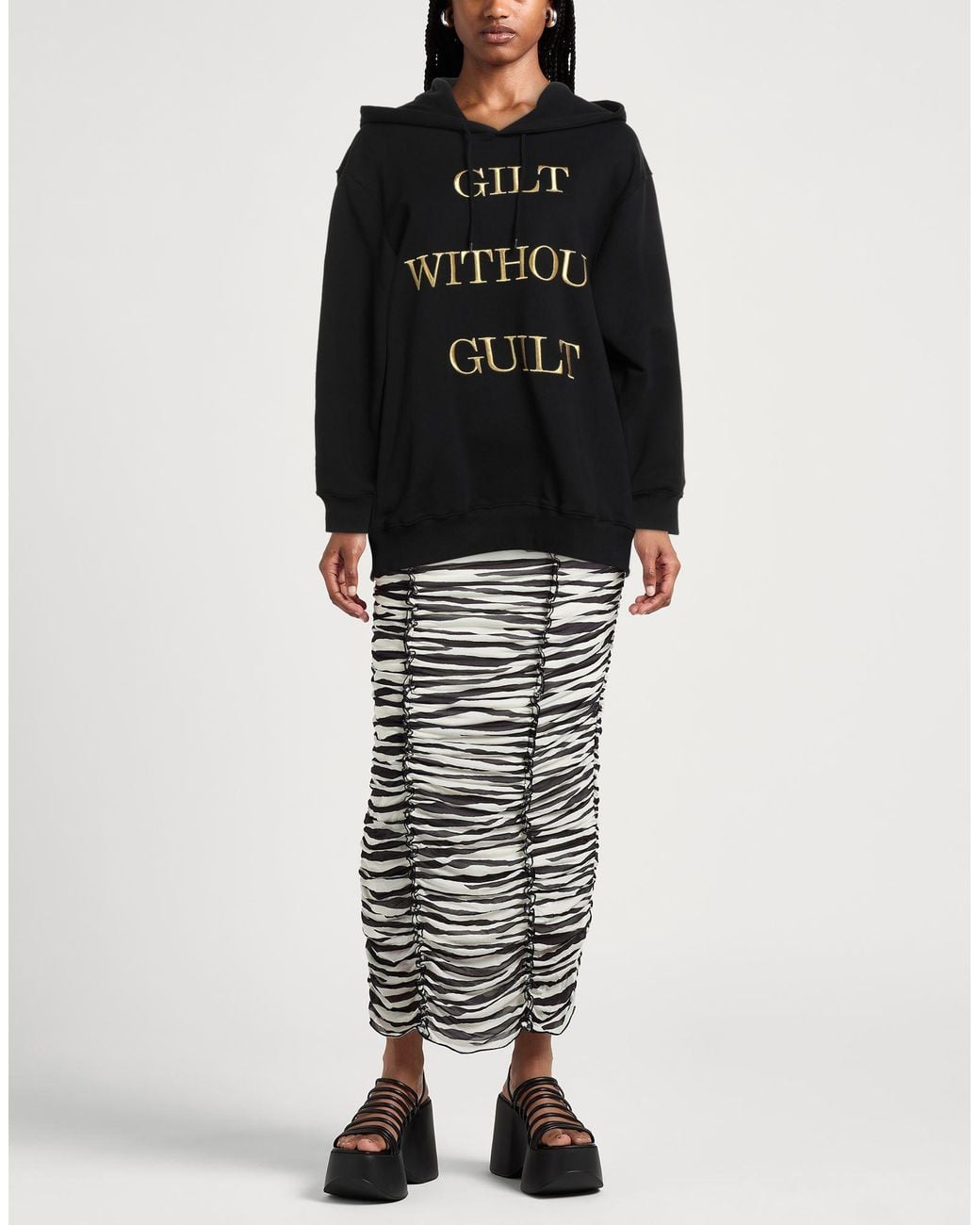 Moschino Black Couture Sweatshirt Cotton