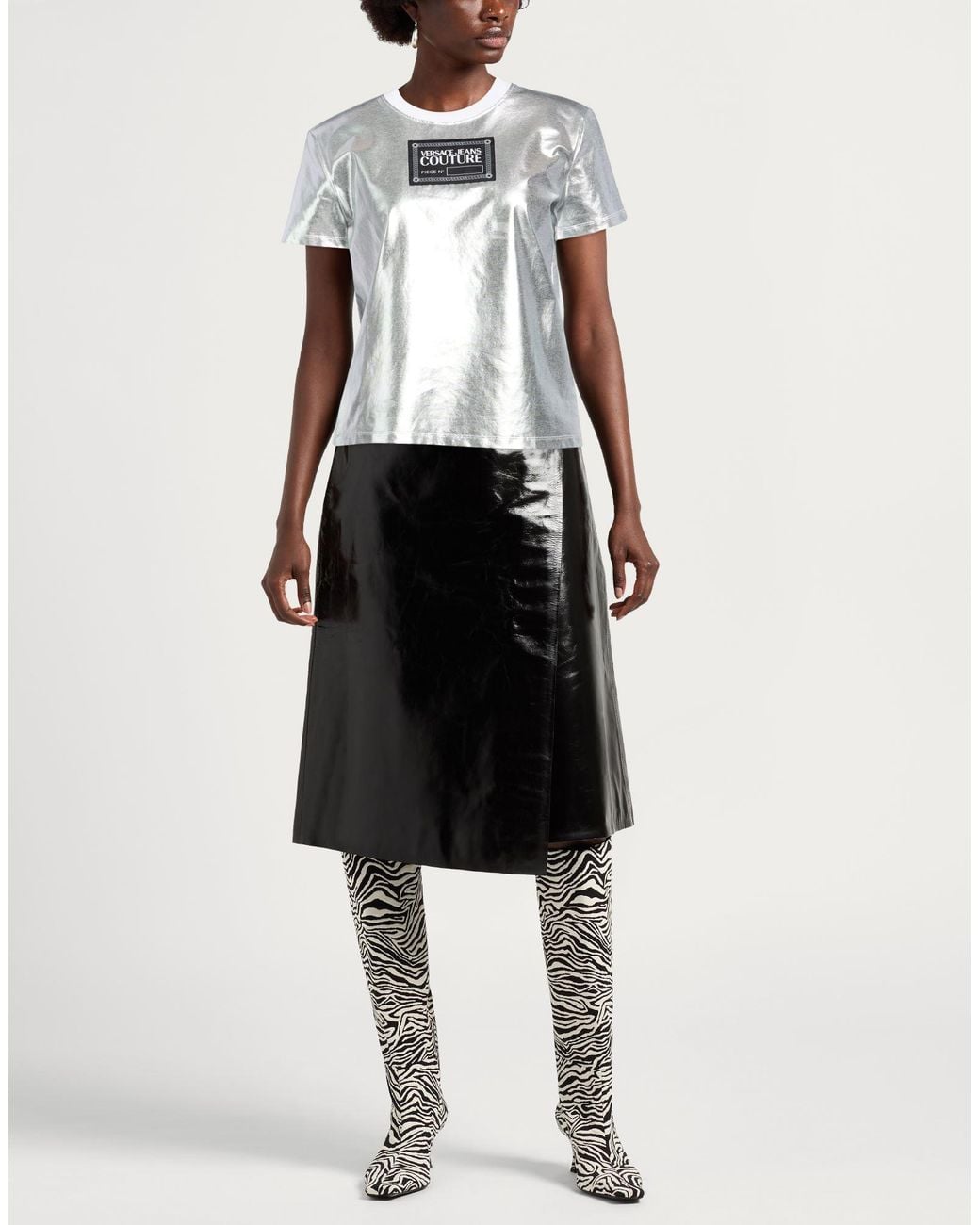Versace Jeans Couture White T-Shirt Cotton, Polyurethane Resin