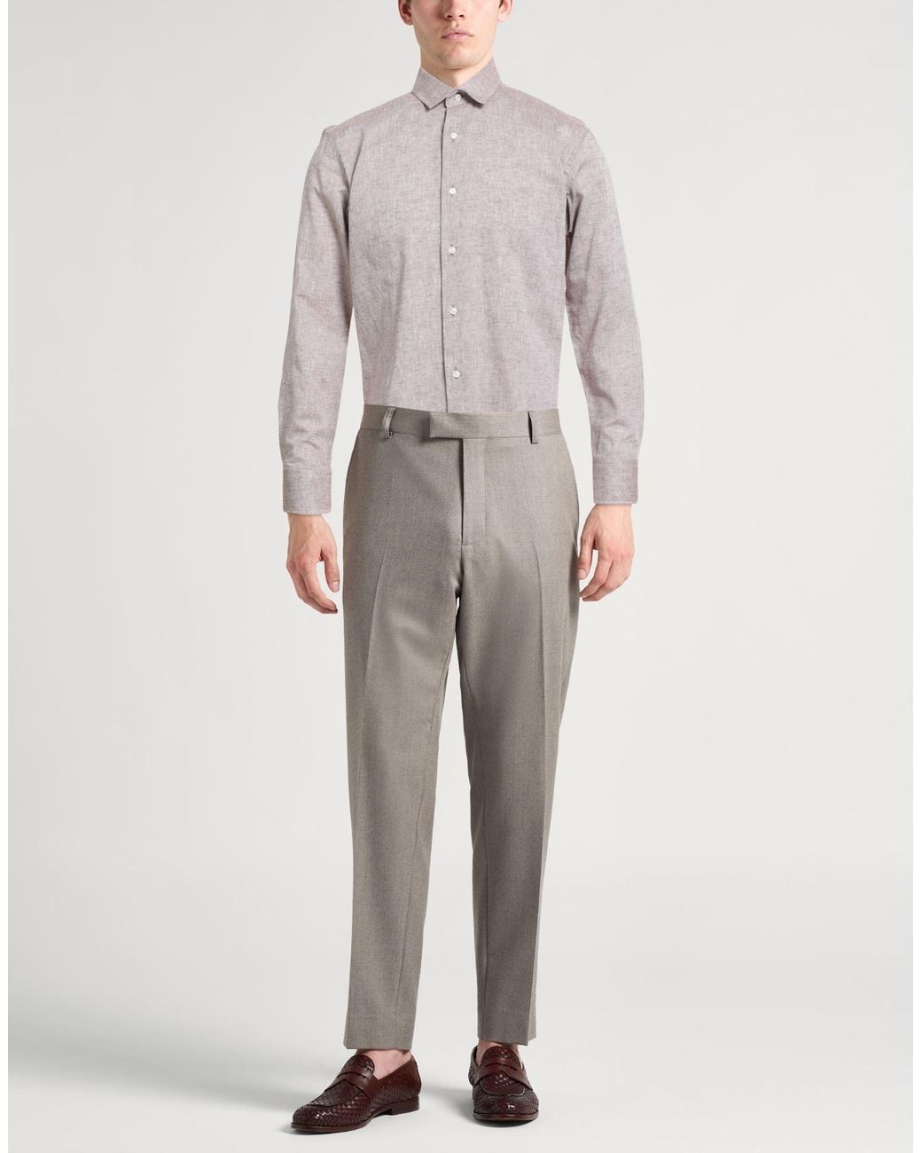 Bagutta Gray Shirt Linen, Cotton for men