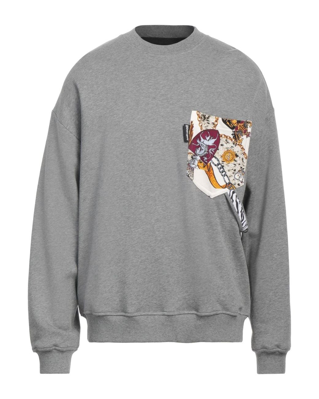 Just Cavalli Gray Sweatshirt Cotton, Elastane for men