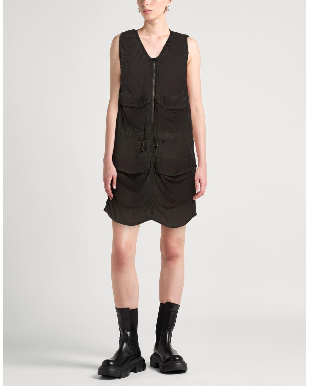 DIESEL Black Mini Dress Rayon, Nylon