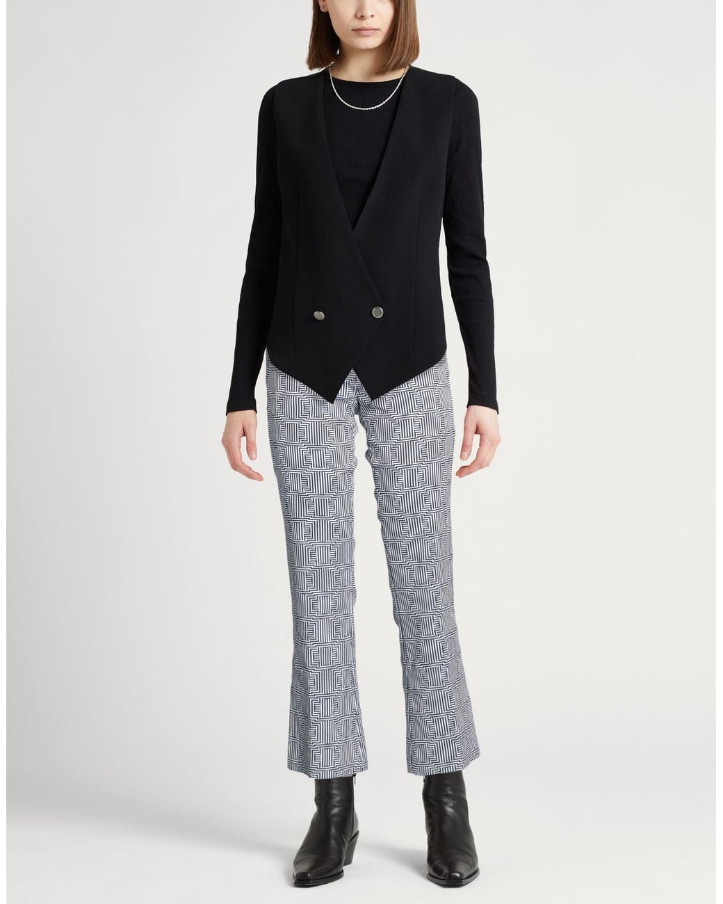 PT Torino Gray Pants Cotton, Polyamide, Elastane