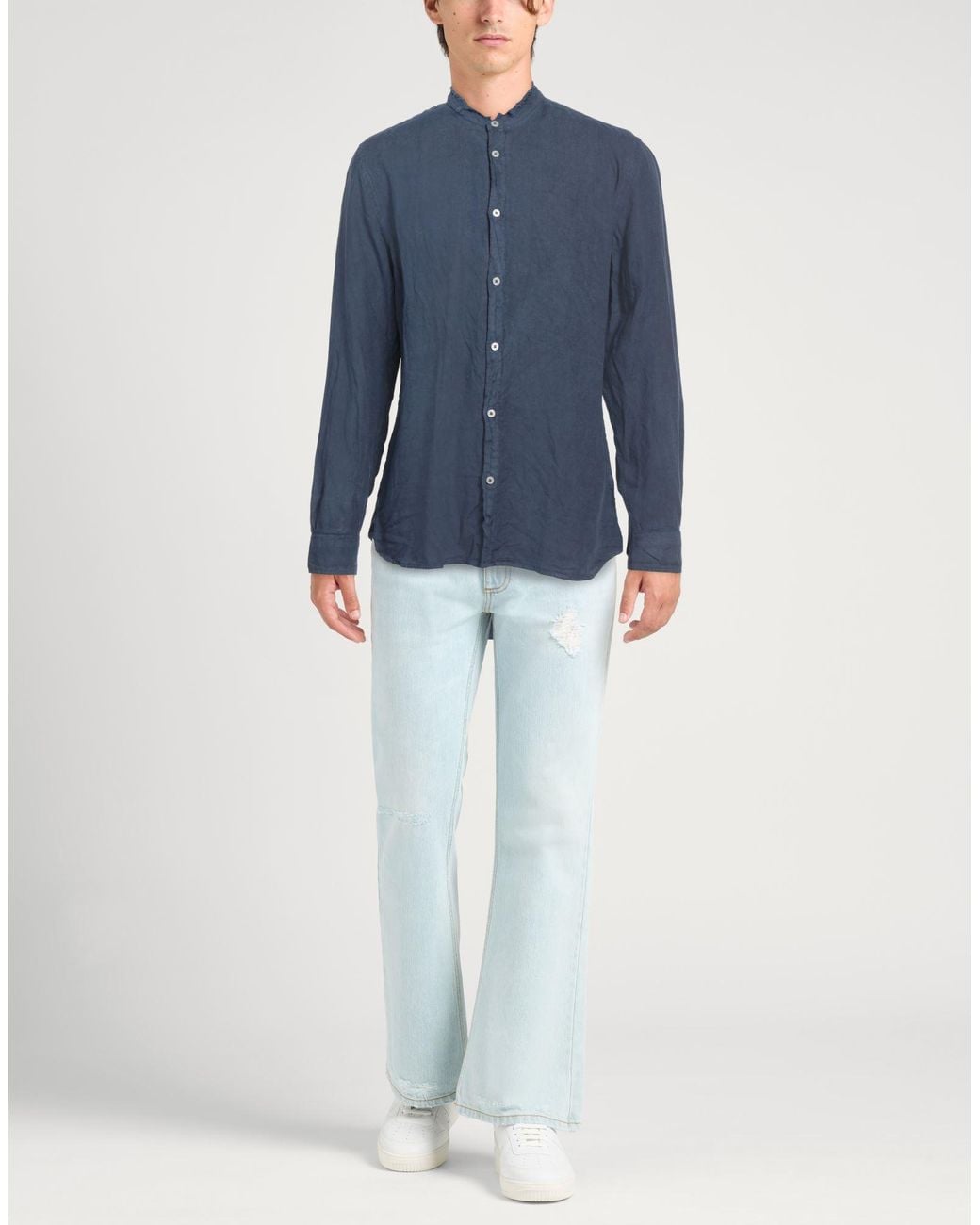 Messagerie Blue Patrizio Piscaglia Shirt Linen for men