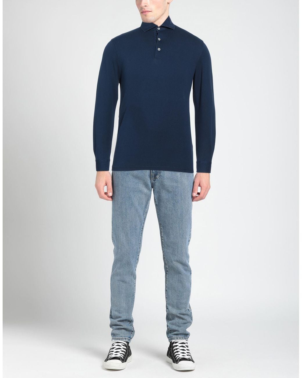 FILIPPO DE LAURENTIIS Blue Polo Shirt for men