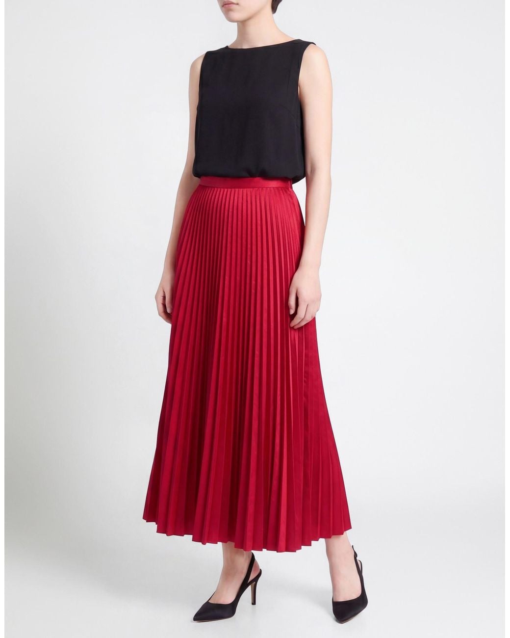 Dior Red Maxi Skirt Silk