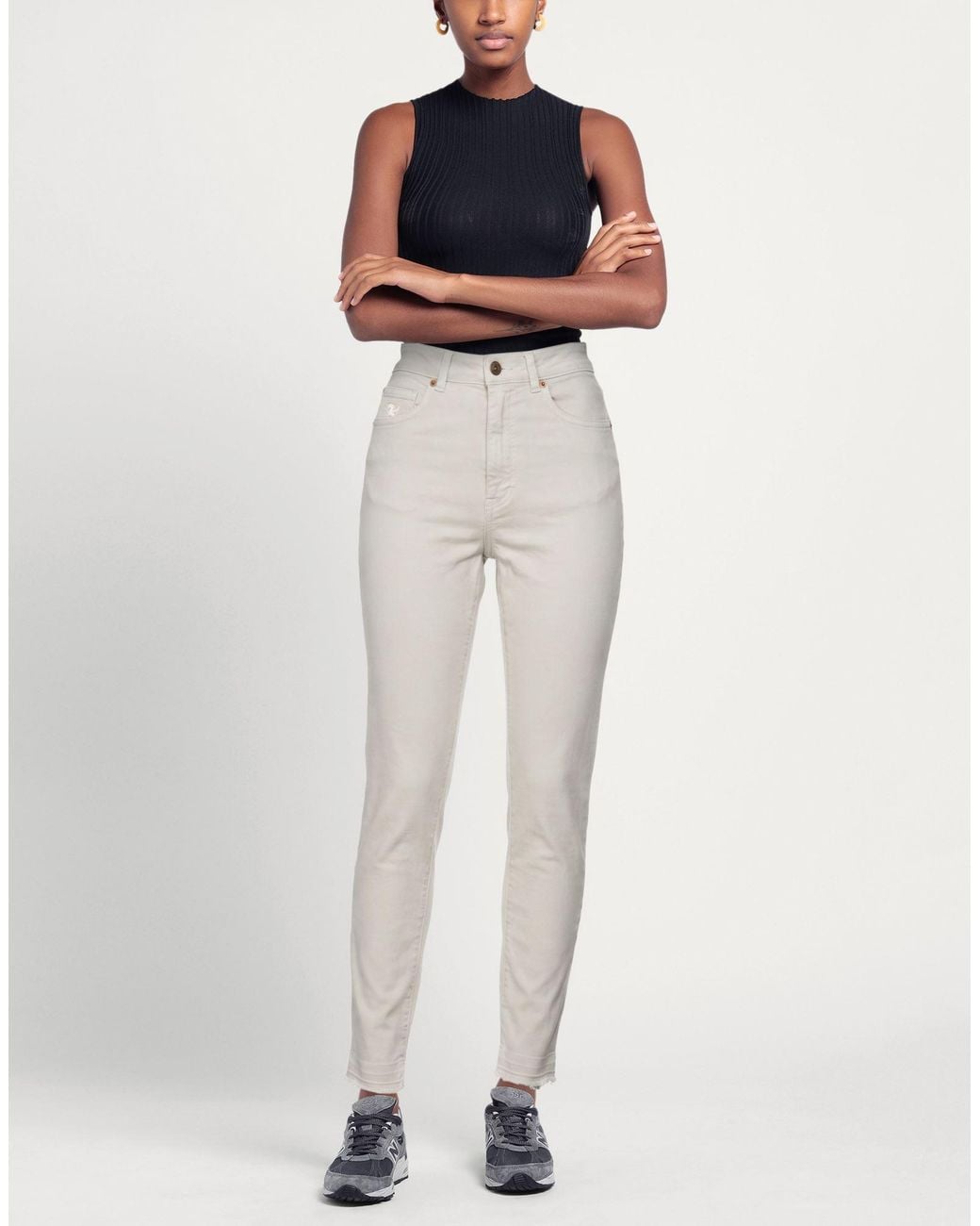 European Culture Gray Light Pants Cotton, Elastane