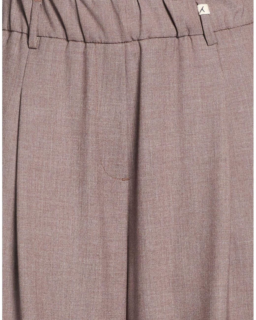 Myths Brown Light Pants Polyester, Viscose, Elastane