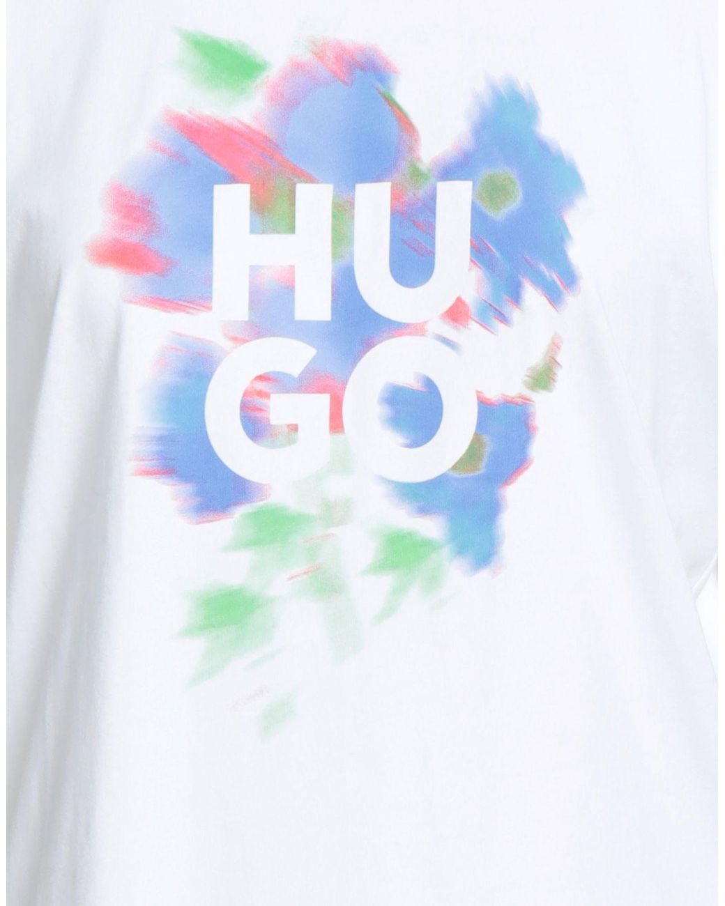 HUGO White T-Shirt Cotton, Elastane