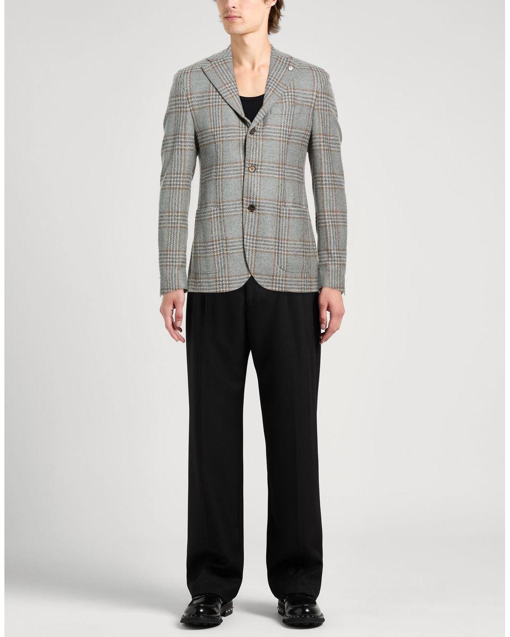 L.b.m. 1911 Gray Blazer Virgin Wool, Polyester for men