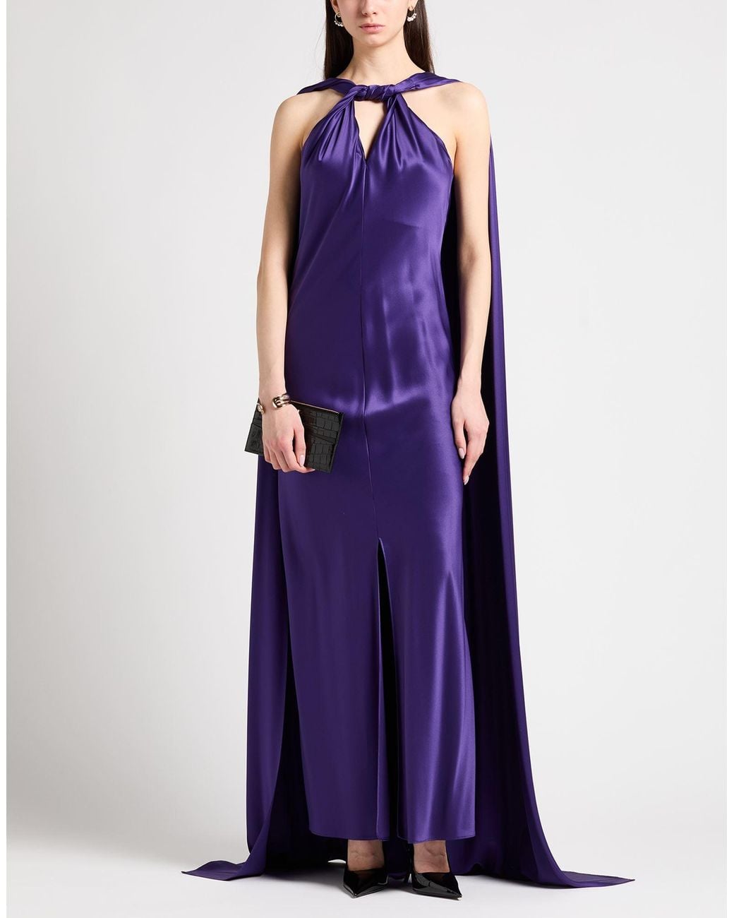 Max Mara Purple Maxi Dress Silk