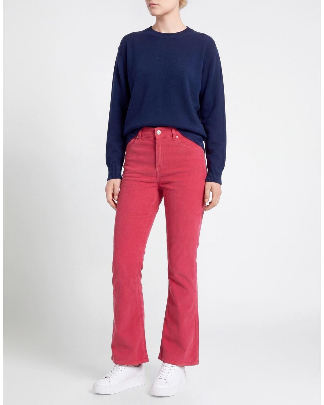 Department 5 Red Pants Cotton, Elastane