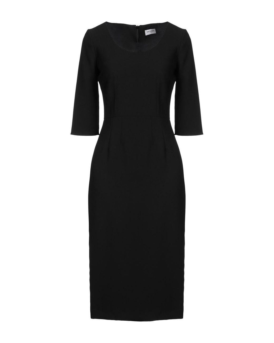 RUE DU BAC Black Midi Dress Polyester, Elastane