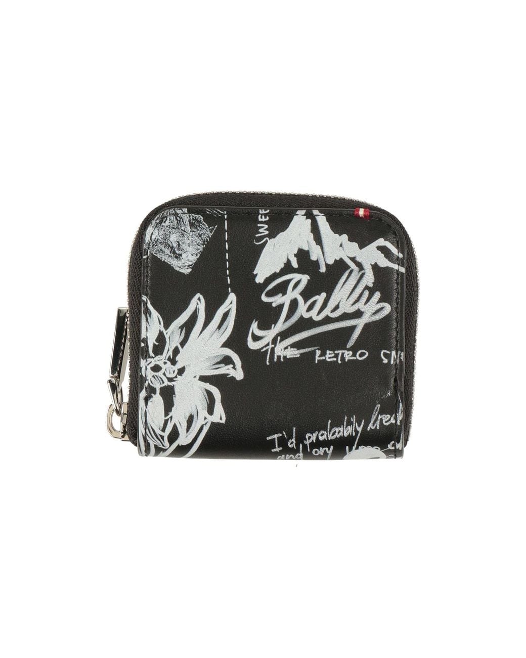 Bally Black Coin Purse Calfskin for men