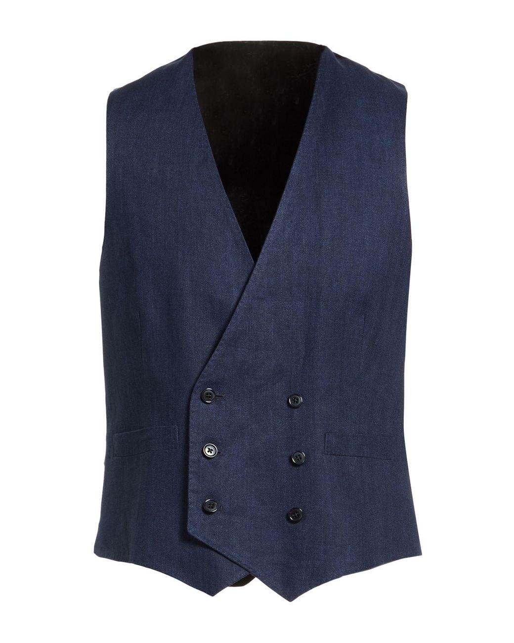 Lardini Blue Tailored Vest Linen for men