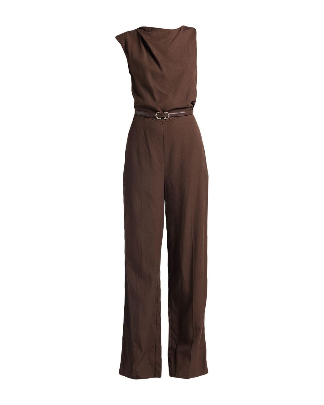 ViCOLO Brown Chocolate Jumpsuit Viscose, Linen