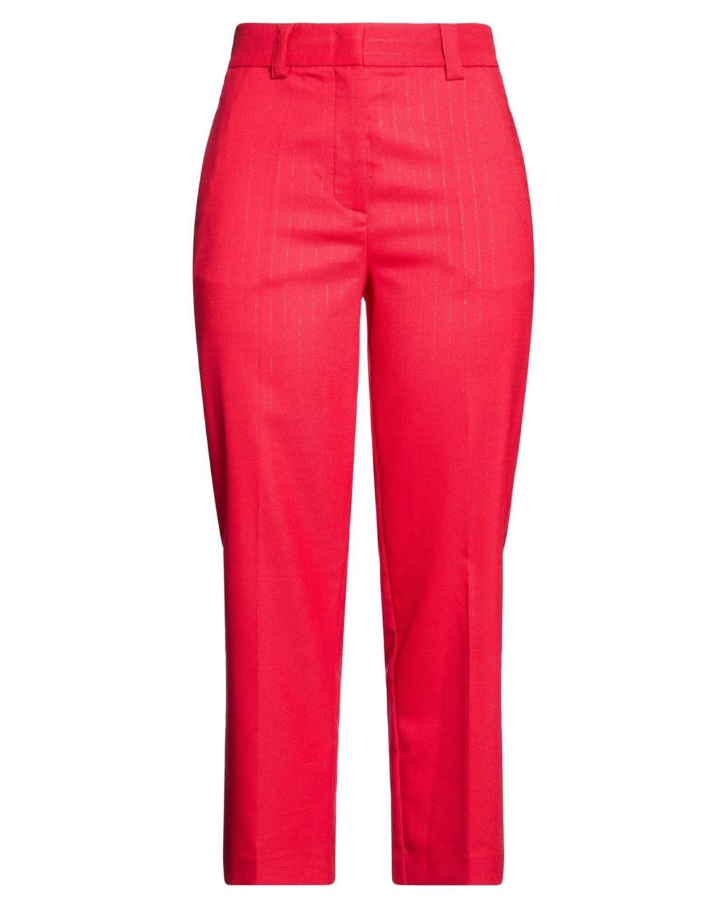 Erika Cavallini Semi Couture Red Pants Polyester, Wool, Elastane