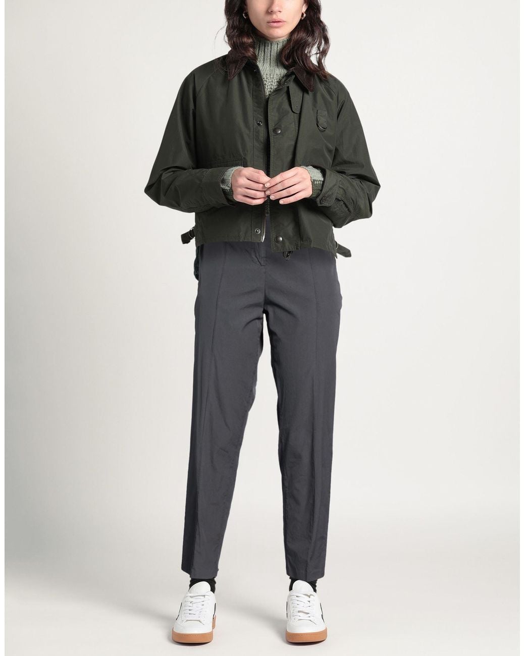 ALESSIA SANTI Gray Charcoal Pants Cotton