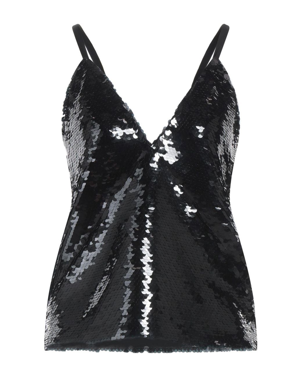FEDERICA TOSI Black Top Polyester, Elastane