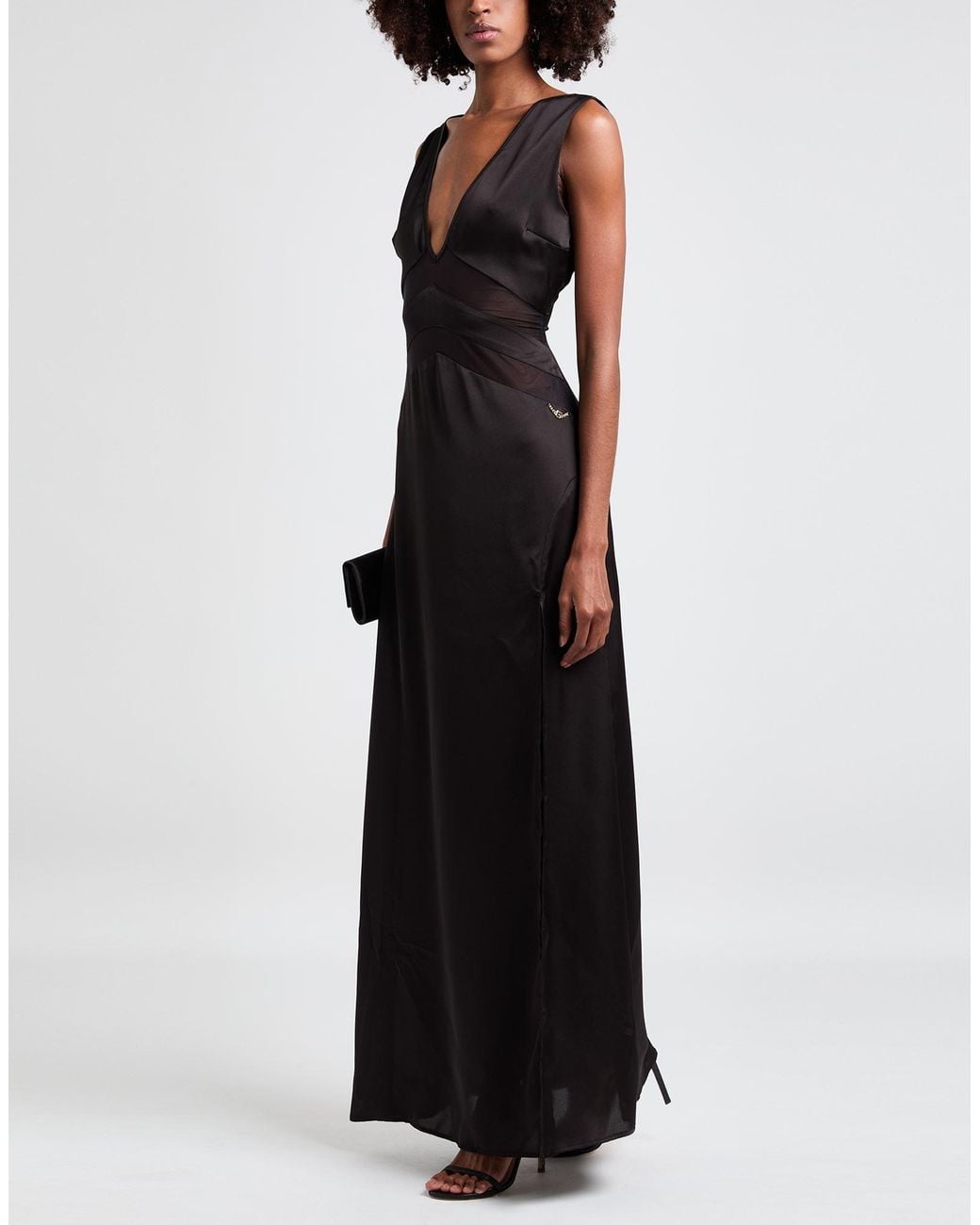 Gaelle Paris Black Maxi Dress Polyamide, Elastane