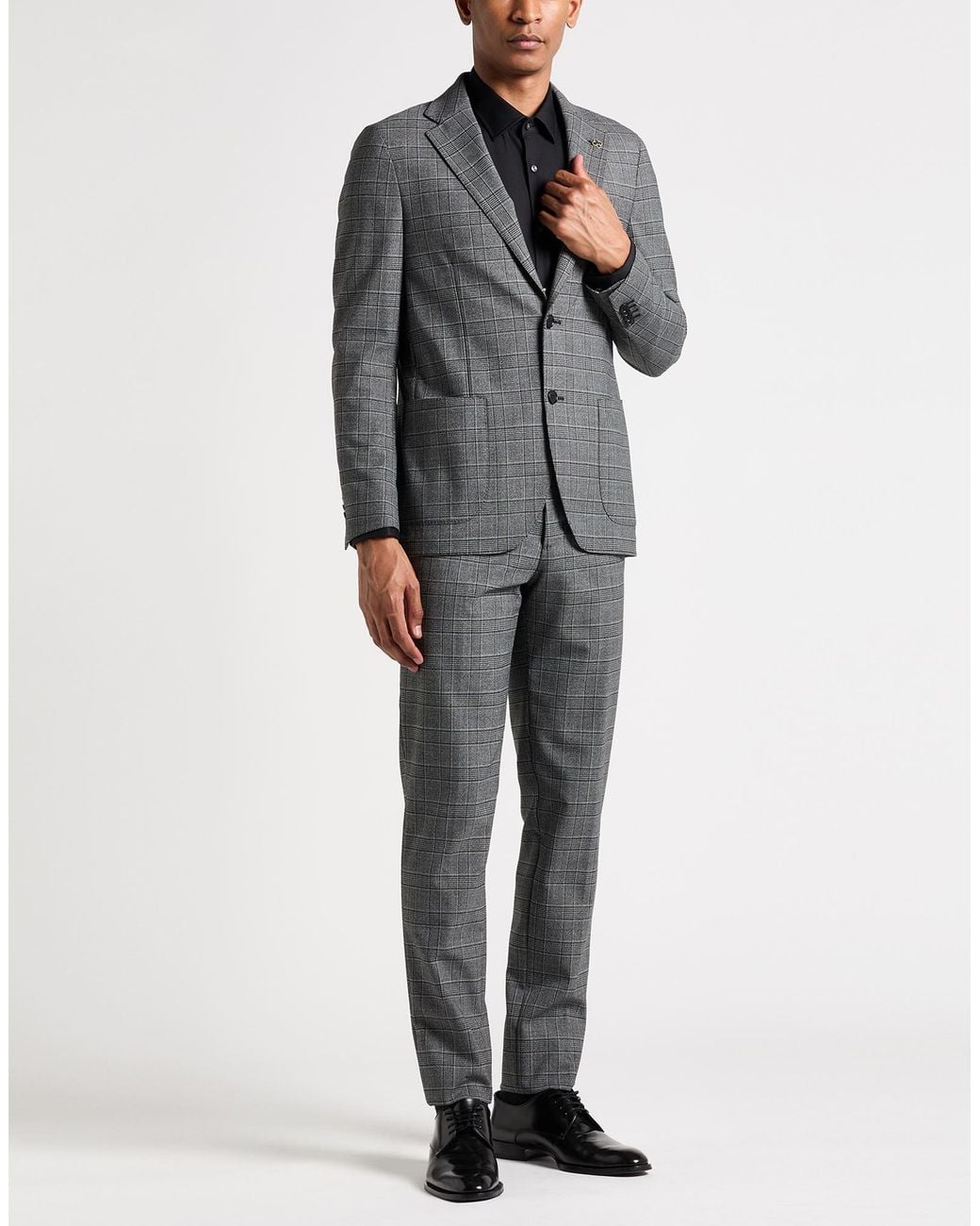 Lardini Gray Suit Polyester, Wool, Elastane for men