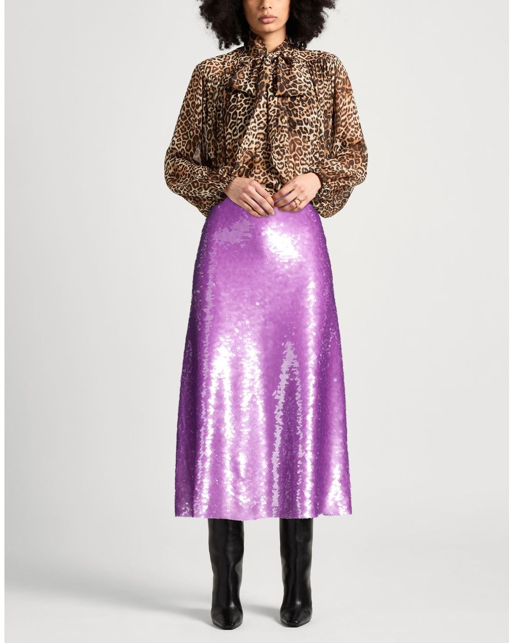 Victoria Beckham Purple Midi Skirt Polyester