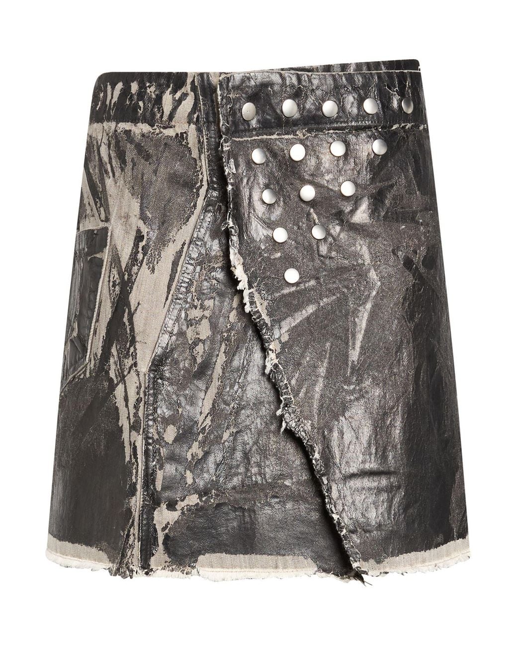 Rick Owens Gray Denim Skirt Cotton