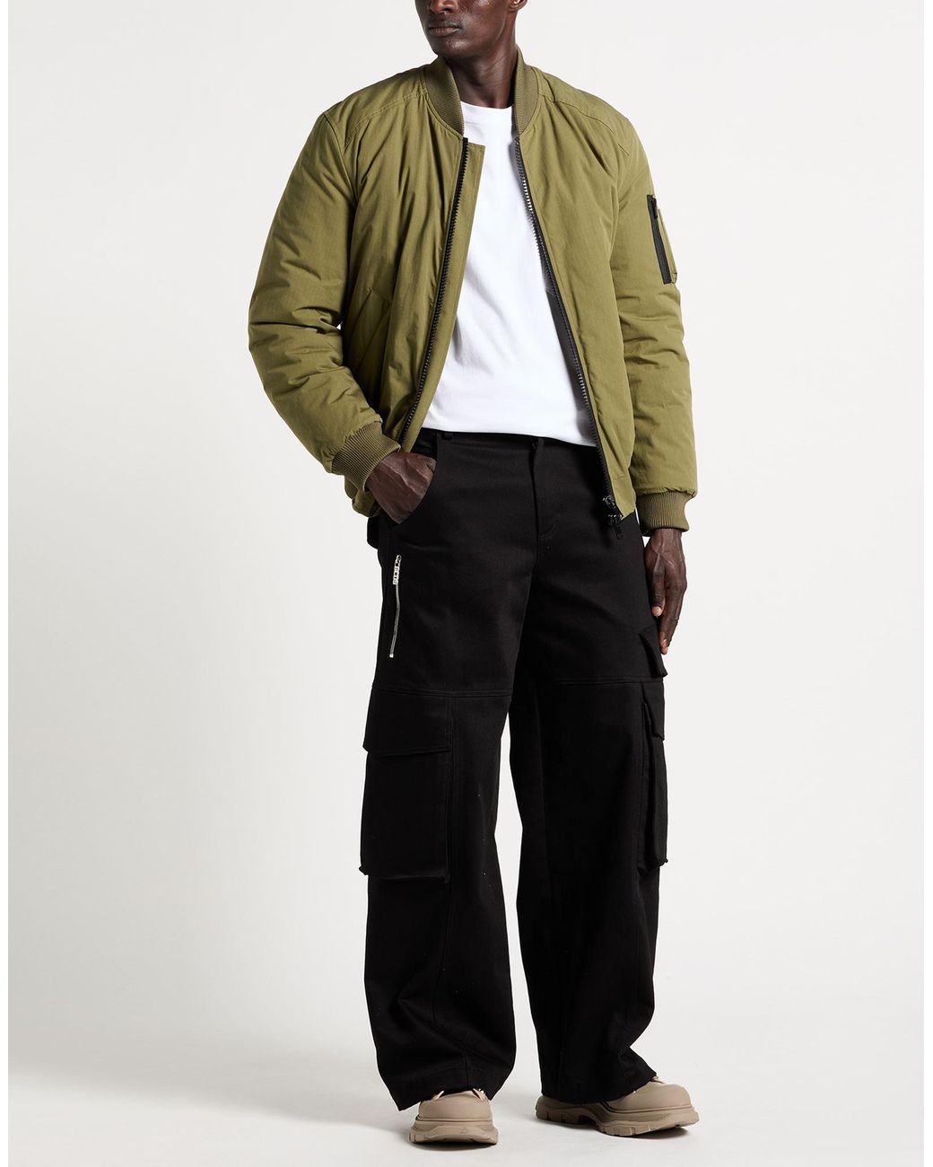 Dondup Green Jacket Cotton, Nylon for men