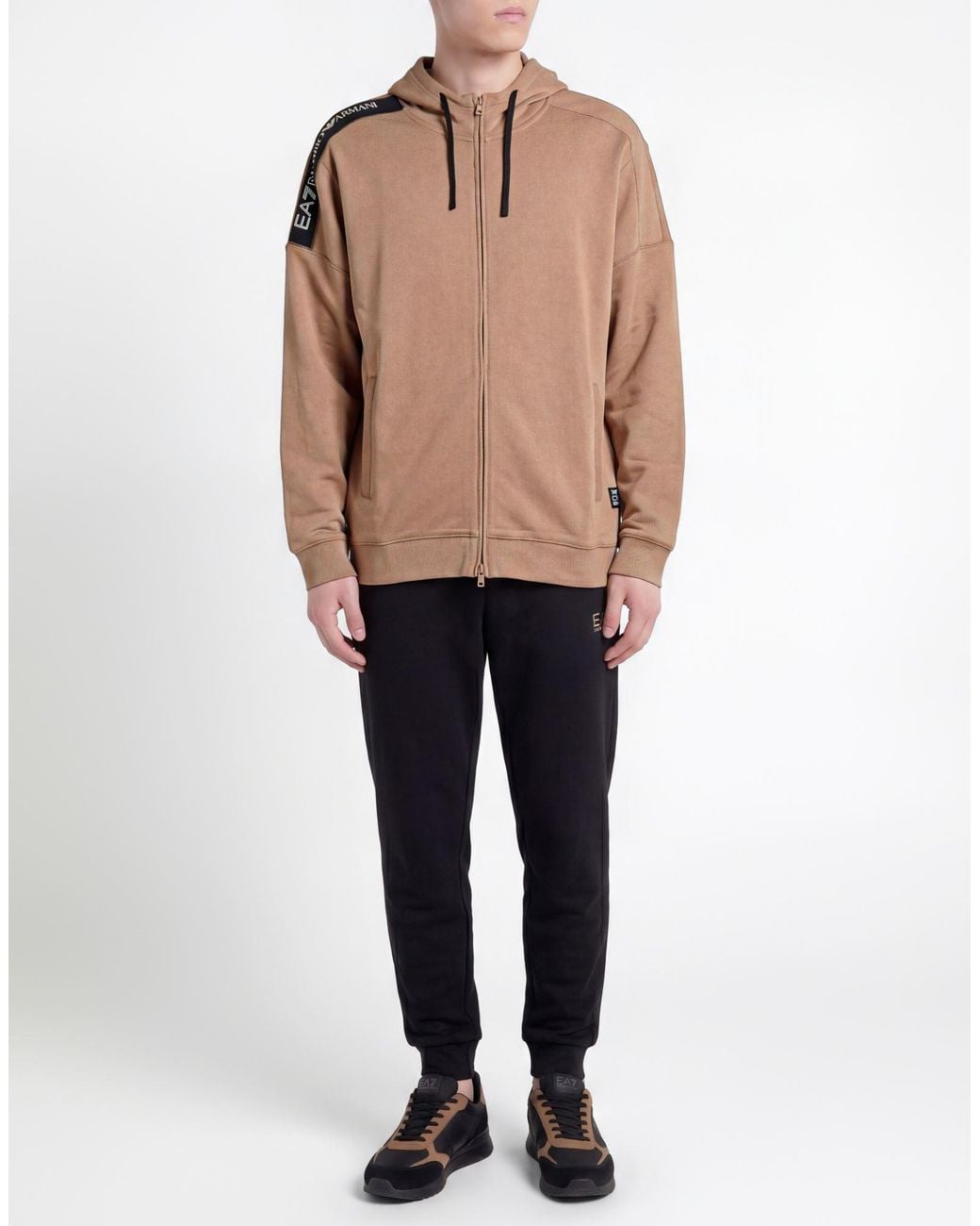 EA7 Natural Camel Sweatshirt Cotton for men